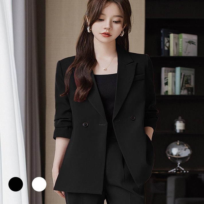 Titikong 여성 셋업 데일리 정장세트  스트랩 나시 티셔츠 증정 모던 심플 프리미엄 빅사이즈