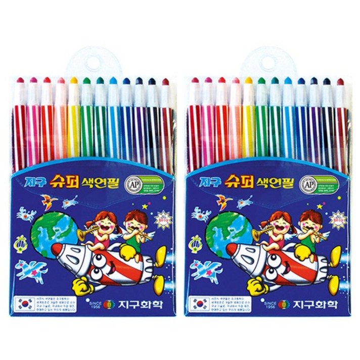  지구화학 지구 슈퍼 색연필 12색+2개세트 