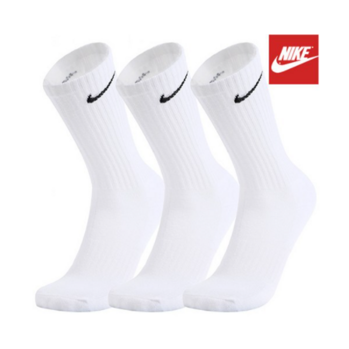 [엑셀시오르(슈즈)] 나이키 에브리데이 쿠션 크루 3팩 양말 (SX7664-100), 스타일번호:SX7664-100 / 사이즈:24(M)