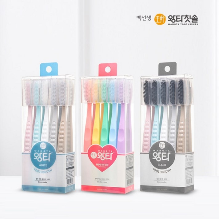 왕타칫솔 왕타 통칫솔 30P (스톤 미니 블랙), 없음