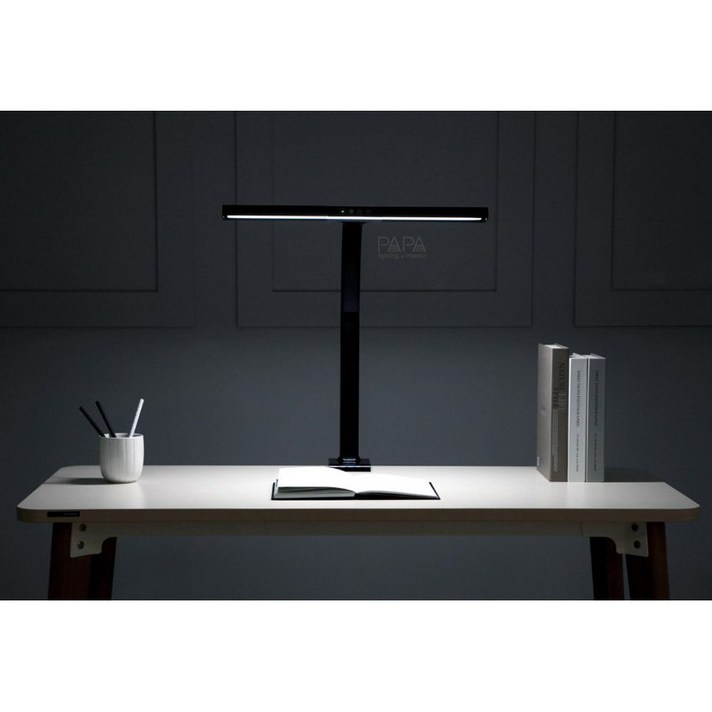 파파 LED 와이드스탠드 800B 책상 책상용 사무용 사무실 독서 공부 조명 스탠드, 블랙 500S클램프형