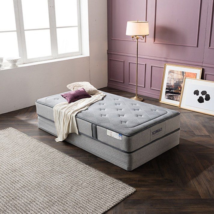  삼익가구 노빌리티 투매트리스 슈퍼싱글/퀸 침대(양모 라텍스 7존 독립 매트리스), 01. 슈퍼싱글;그레이 