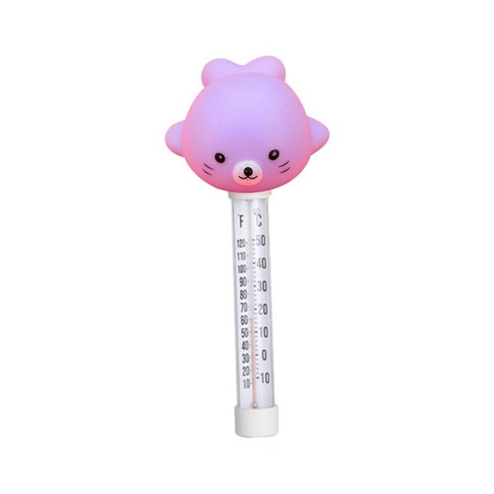 수영장 온도계 물고기 연못 수영장용 부동 수족관 온도계, 밝은 보라색 물고기, PVC, 1개
