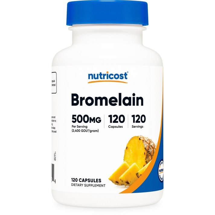 뉴트리코스트 브로멜라인 120캡슐 1개 1서빙 500mg 120회분 Bromelain Capsules [500 MG] [120 CAPS]