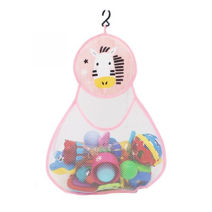 아기 물장난 그물 가방 목욕 신생아 목욕 랙 오션 볼 보관 가방 어린이 장난감 수영 그물 가방, 상세참고, 핑크 얼룩말