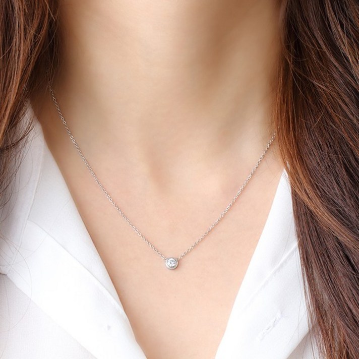 주얼리h 써지컬스틸 원큐빅 목걸이