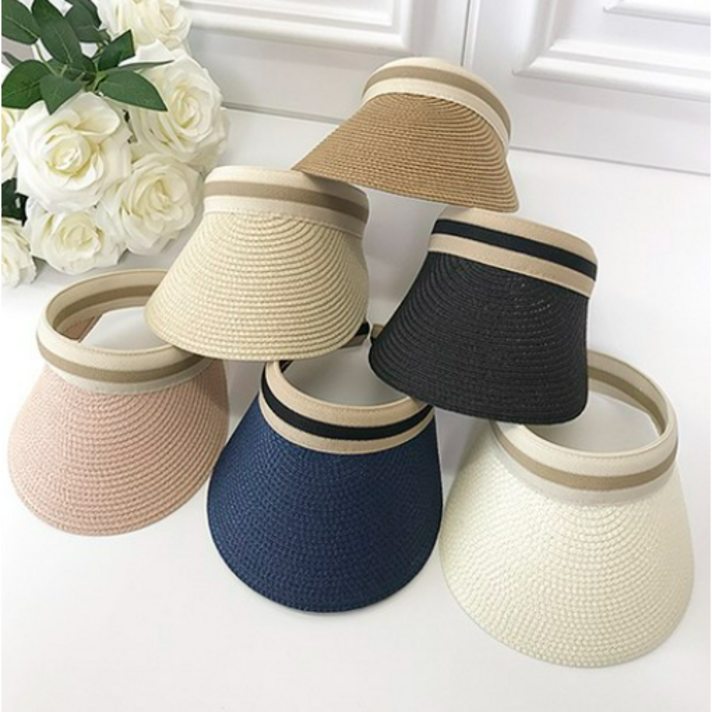 미미샵 아동 성인 커플 썬캡 아이랑 맘커플 여성 여름 모자 라피아 (미미샵헤어밴드증정)