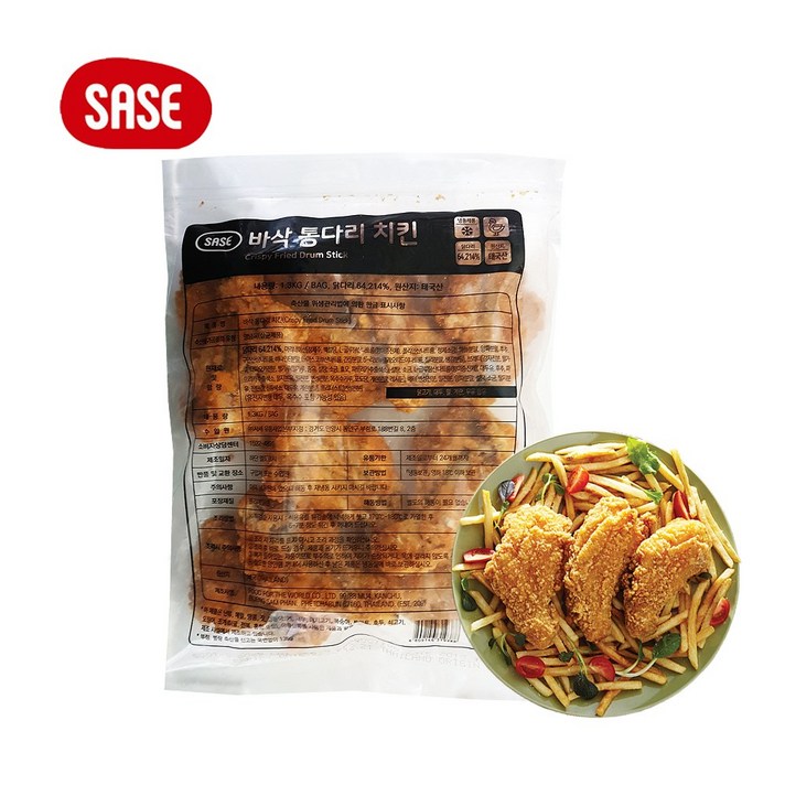 사세 바삭통다리치킨 1.3Kg 에어프라이어 치킨요리, 1개