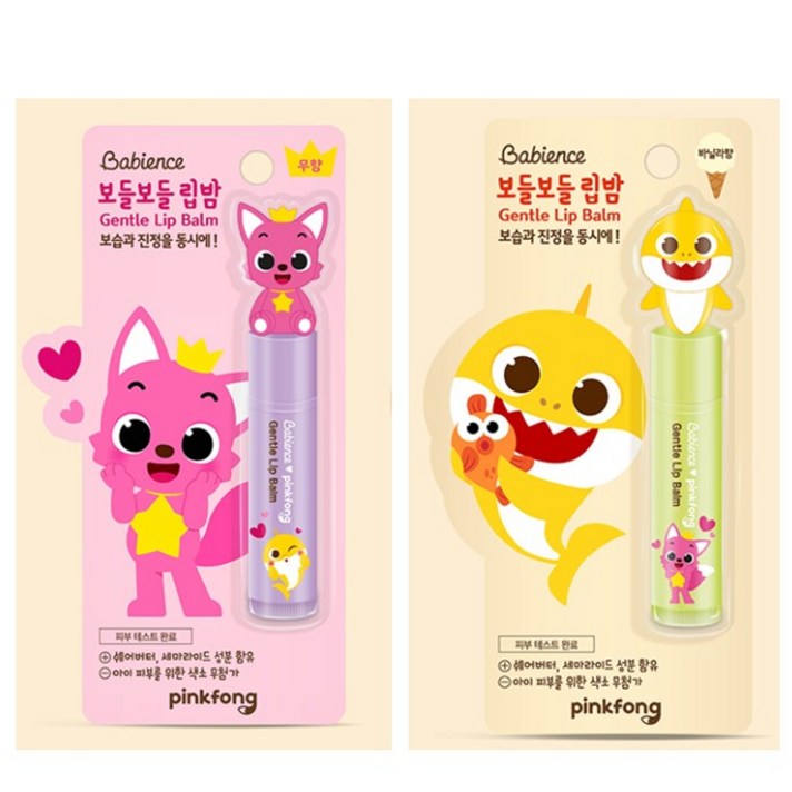 핑크퐁 보들보들 립밤 유아 립케어 2종, 1개, 바닐라향