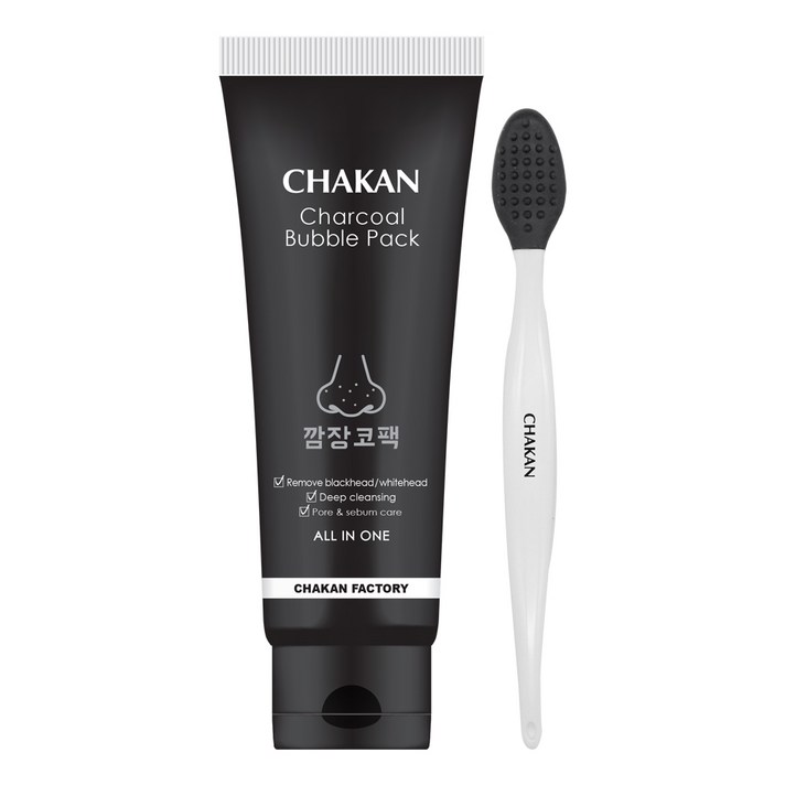 착한팩토리 블랙헤드/피지/각질제거 고민 끝! 숯폭탄 깜장코팩, 2.숯폭탄 깜장코팩 80ml 1개+3ml테스터 2개
