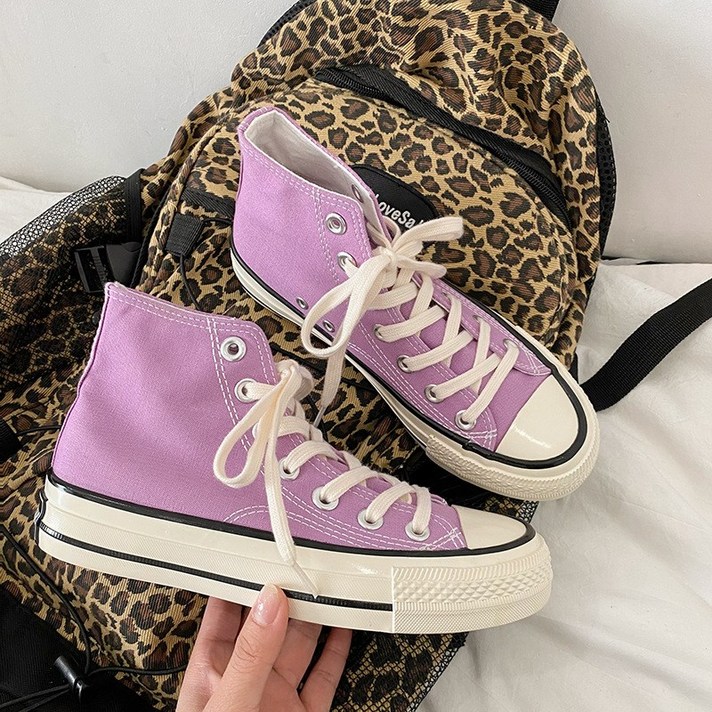 피아 스니커즈 캔버스 운동화 여자 스니커즈 하이탑 스니커즈
