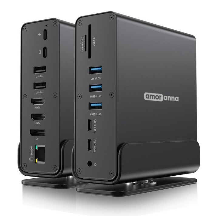 아모란나 C타입 15in1 멀티 허브 USB4 도킹스테이션 트리플 듀얼 4K 60hz 모니터, 1개