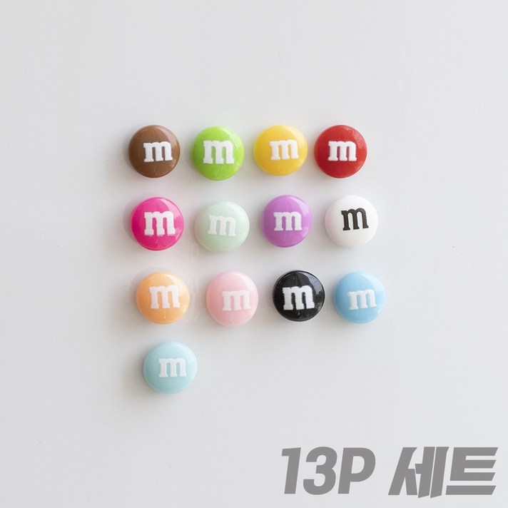  84x84 엠엔엠즈 초콜렛 냉장고 자석 마그네틱 13종 세트, 혼합색상 