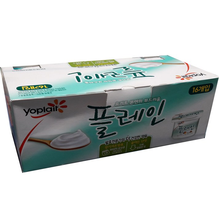 빙그레 요플레 플레인85g X 16입 아이스무료 반품불가, 16개입, 85g