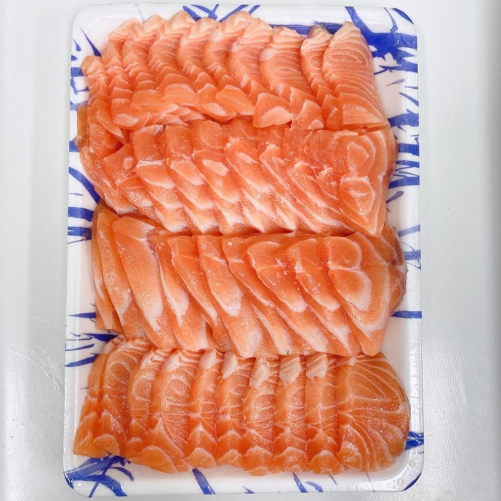 정진수산 노르웨이산 슈페리어 통연어 딥스키너 연어필렛 생연어 300g 500g 1kg 연어회, 06_연어슬라이스 1kg