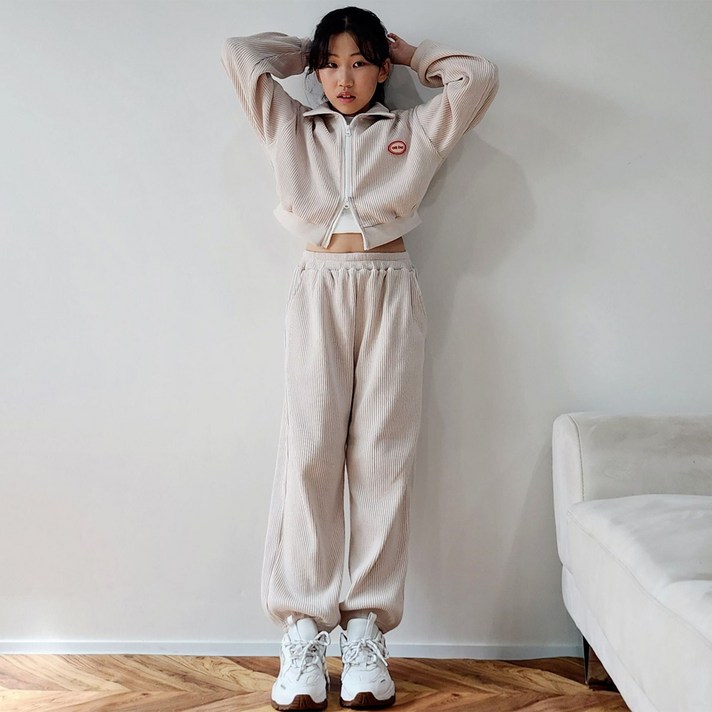 와플 집업 크롭 상하복 주니어 상하복세트 초등학생 상하세트