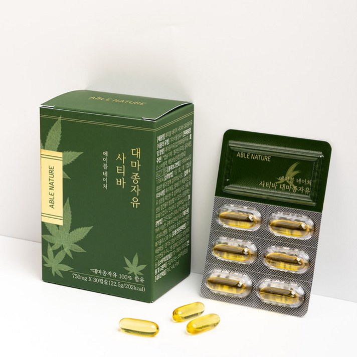 에이블네이처 사티바 대마종자유 햄프씨드오일 hempseed oil 대마종자오일 호주산 30 캡슐, 12박스