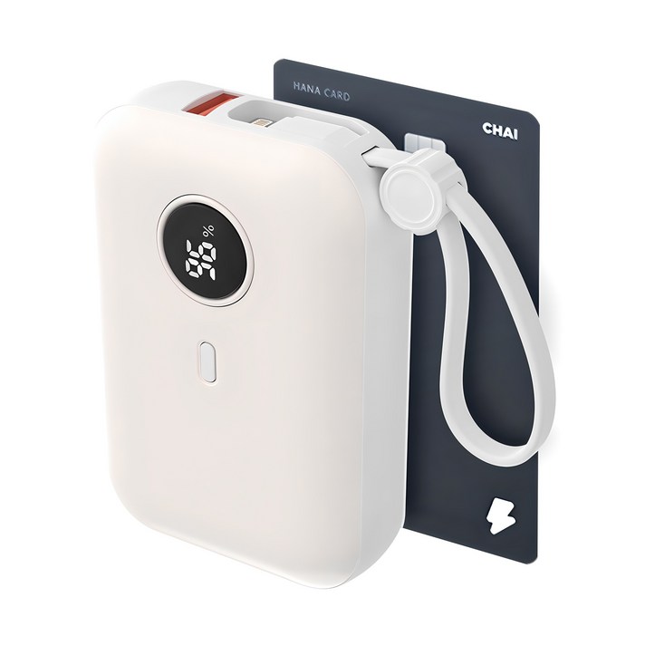 바우아토 PD 22.5W 고속 입출력 케이블 일체형 미니 보조배터리 10000mah, 아이보리 바우아토 PD 22.5W 고속 입출력 케이블 일체형 미니 보조배터리 10000mah, 아이보리