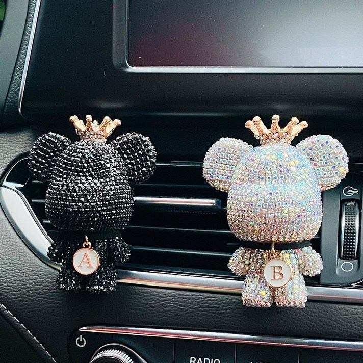  루루형제 큐빅 차량용 방향제 (1+1세트) 디퓨저 베어브릭, 02.큐빅블랙+큐빅화이트, 09.화이트머스크 