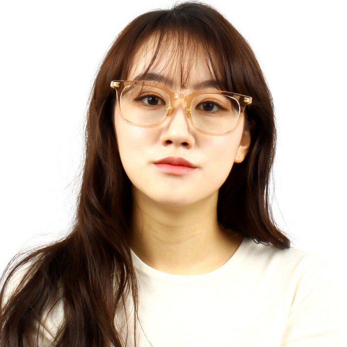 원웨이 블루라이트 차단안경 OB689 투명브라운 뿔테안경 남녀공용 청광 안경 블루라이트차단테스터기