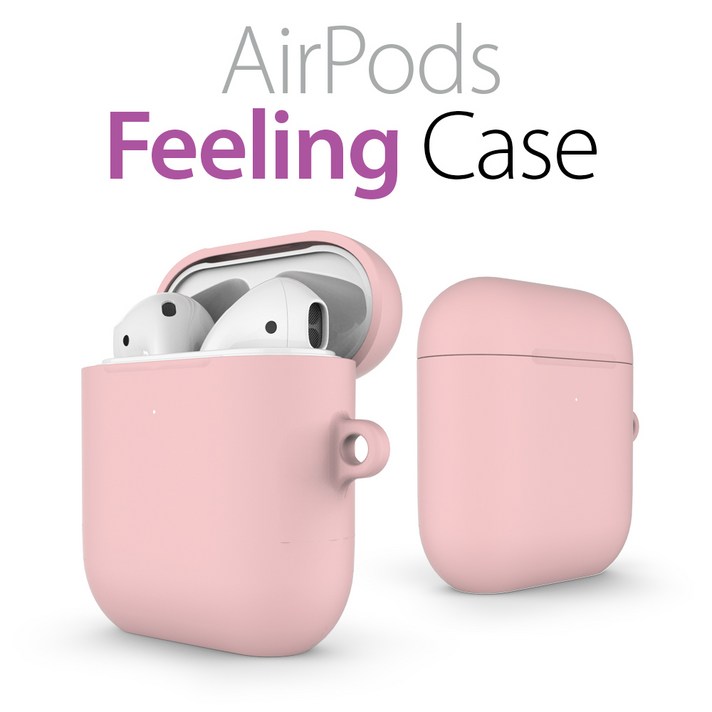 에어숨 에어팟 소프트필링 케이스 블루투스 이어셋, 핑크, 에어숨 소프트필링 케이스