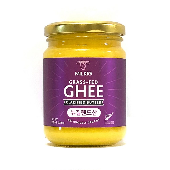 (뉴질랜드) 밀키오 목초사육 기버터 Ghee 226g (250mL), 1개