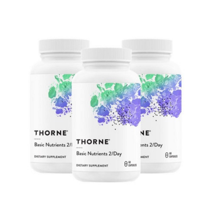 Thorne Research 베이직 뉴트리언트 2/데이 베지테리안 캡슐, 60개입, 3개
