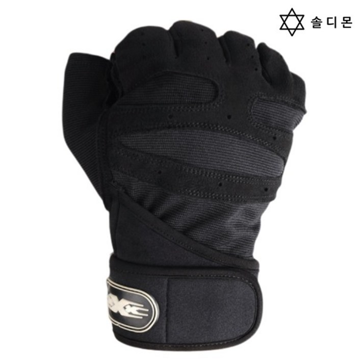 솔디몬 남자 헬스장갑 풀업 스포츠 운동 웨이트 철봉 턱걸이 손바닥쿠션 미끄럼방지 여자, 블랙