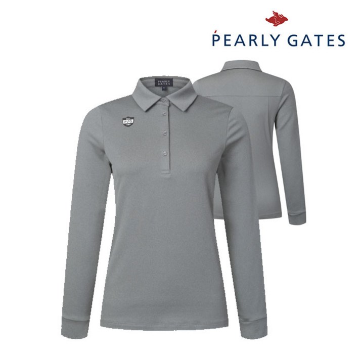 파리게이츠 골프 pearlygatesgolf여성 스판 카라 티 P522B3TS953_GY, 001, GY, 1개