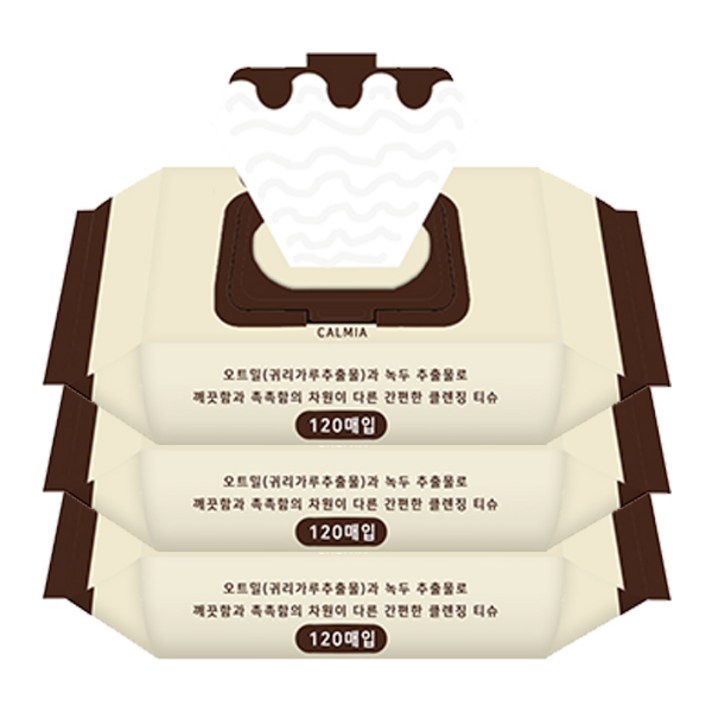 칼미아 오트밀 테라피 클렌징티슈, 120매, 3개