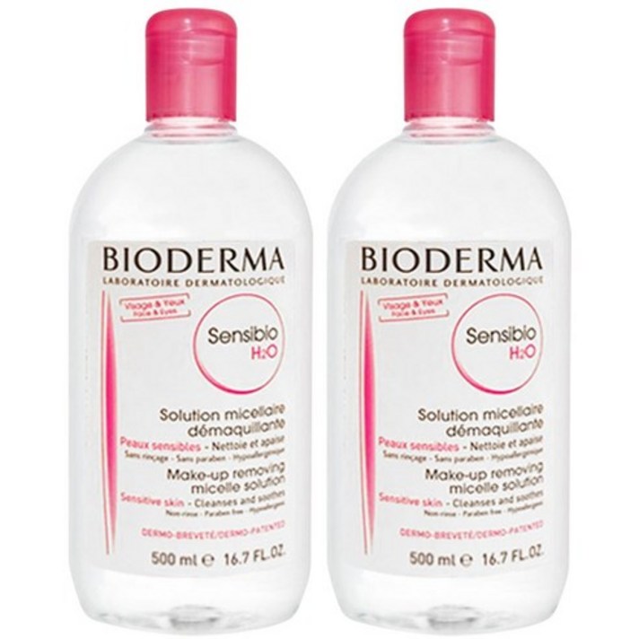 바이오더마 센시비오 H2O 클렌징 워터, 500ml, 2개