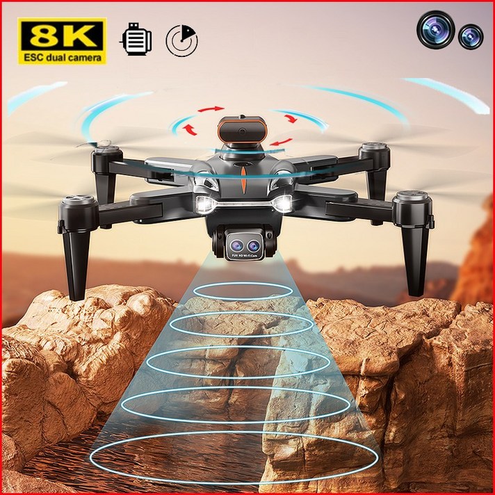  TXD 8K 접이식 드론 4카메라 GPS 3000 미터 브러시리스모터 장애 회피 기능 P11, 블랙+배터리 2 개+수납백, 블랙 