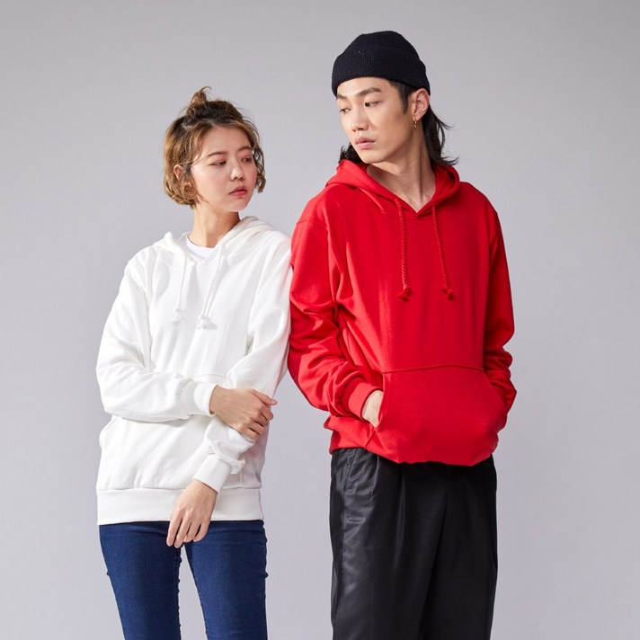 미소어패럴 공장직영 특양면 후드티 긴팔 무지티 단체티