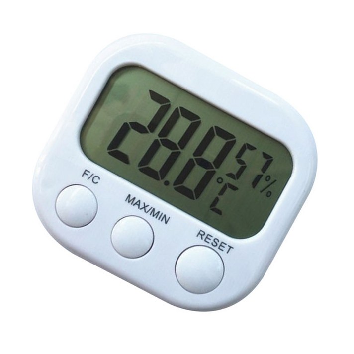 디지털 LCD 디스플레이 온도계 비중계 실내, 화이트, 76x82x21mm, 플라스틱