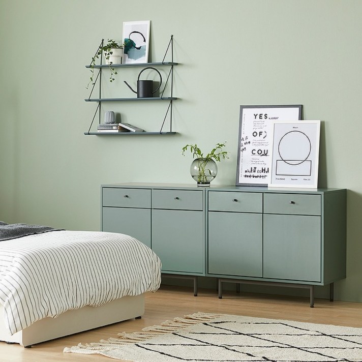 [12월 이벤트] 한샘 클린트 모던 높은 거실장 160cm 서랍형 수납장 (80cm 서랍형 +80cm 서랍형) (3종 택1), 화이트(A)