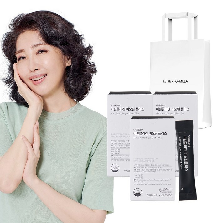  여에스더 어린콜라겐 비오틴플러스 비오틴콜라겐 (+에스더포뮬러 본사 정품 쇼핑백), 30포, 3개 