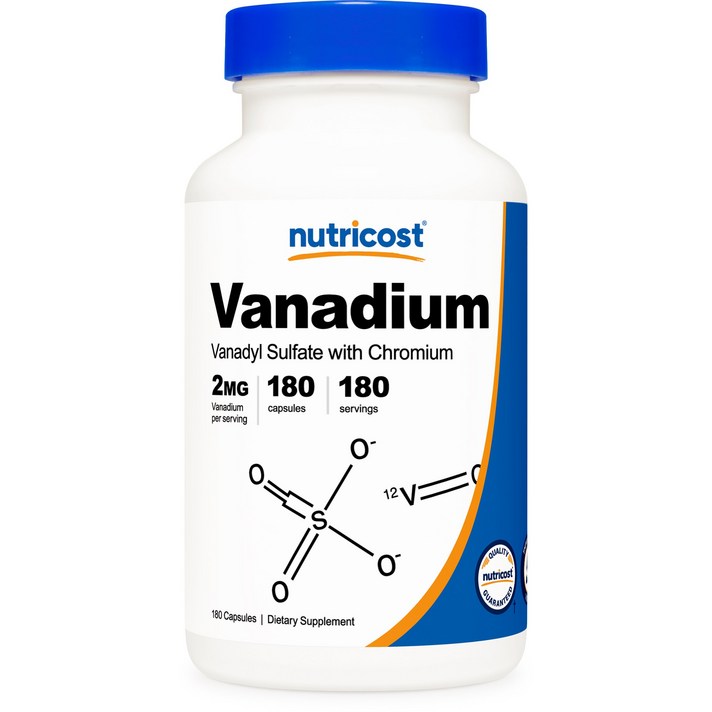 뉴트리코스트 바나듐 180캡슐 1병 1서빙 2mg 180회분 Vanadium Capsules [2 MG] [180 CAPS]