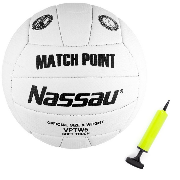  낫소 배구공 매치포인트 5호 +투센 볼펌프, 화이트 