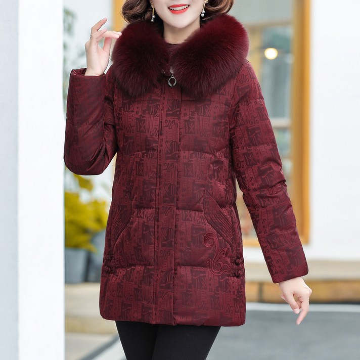 Dec.01 411번 중장년 패딩 여맘 가을 겨울 점퍼 쇼트 중년 여성 동복 상의 빅사이즈 두께 50Z