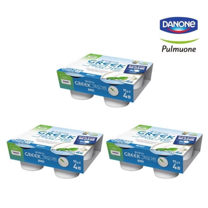풀무원 다논 그릭요거트 플레인 95g x 12개