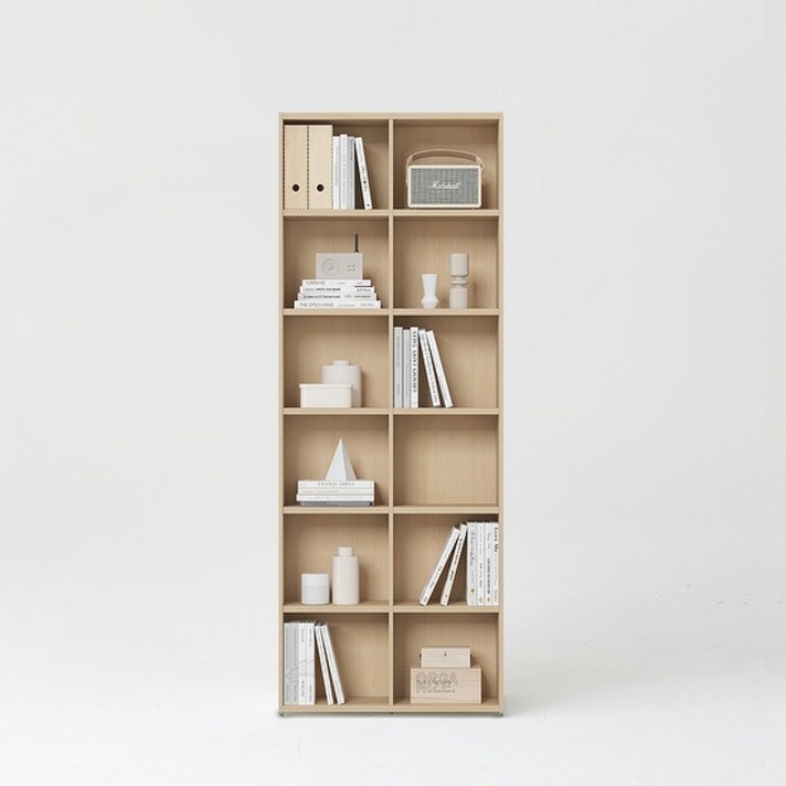 한샘 티오 격자책장 6단 80cm (컬러 택1), 내추럴오크(A)