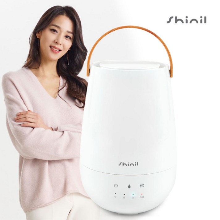 [신일] 손잡이 대용량 온열 살균 가습기 + 디퓨저 트레이, 화이트, 화이트