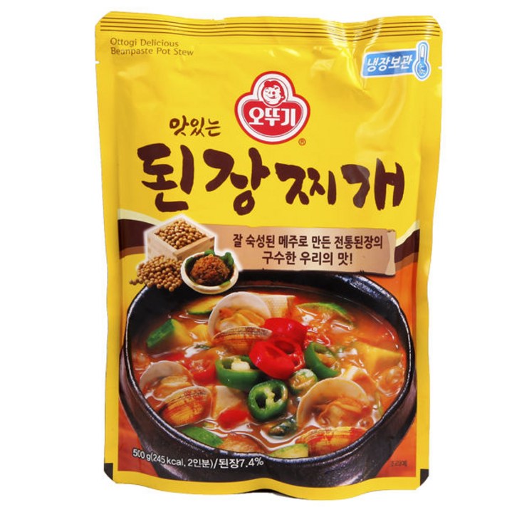 오뚜기 맛있는 된장찌개 500g 2입 냉장보관 즉석조리식품 간편식, 1W56_된장찌개500g 2입