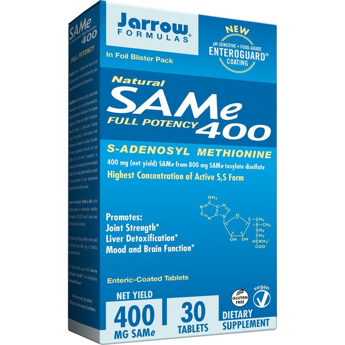 재로우 내추럴 SAMe 풀 포텐시 400mg 타블렛, 30개입, 1개