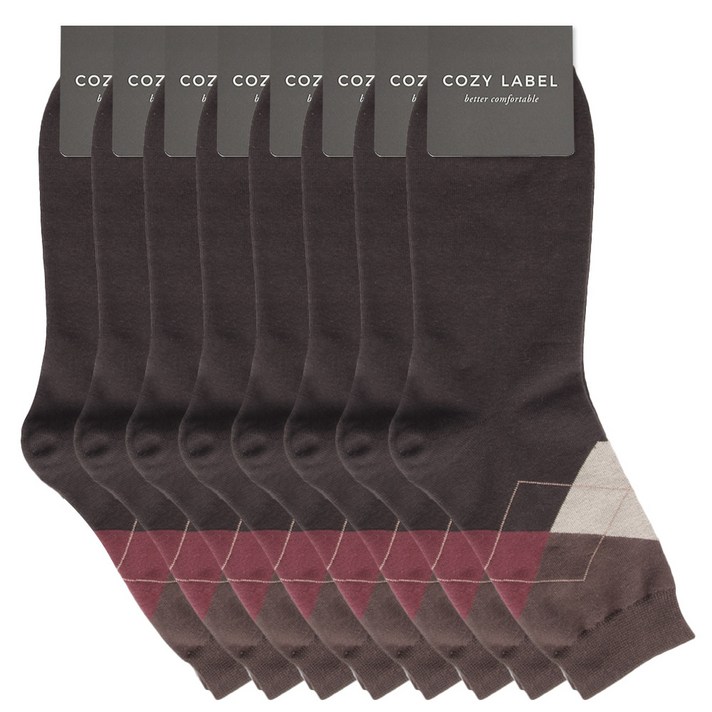 코지라벨 중목 아가일 정장양말 8족