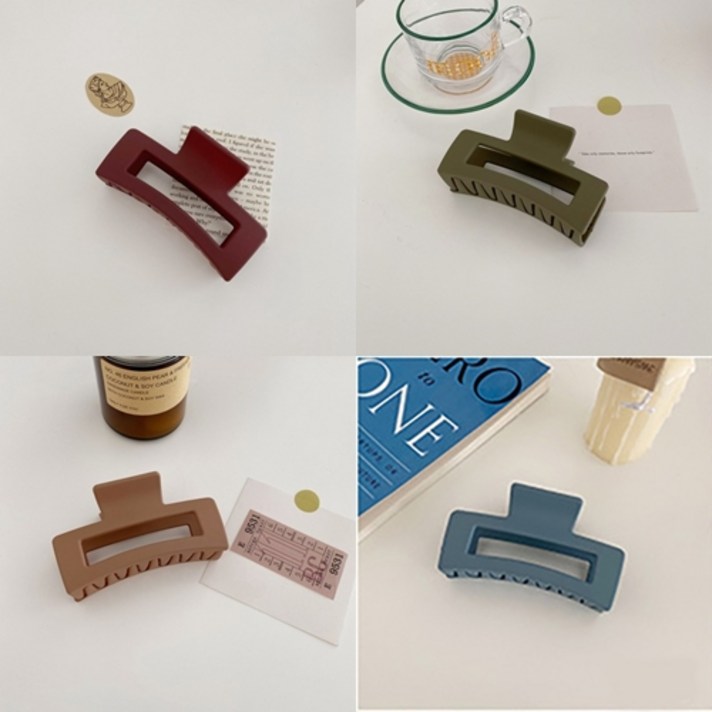 온큐 반묶음 무광 헤어 집게핀 4종세트