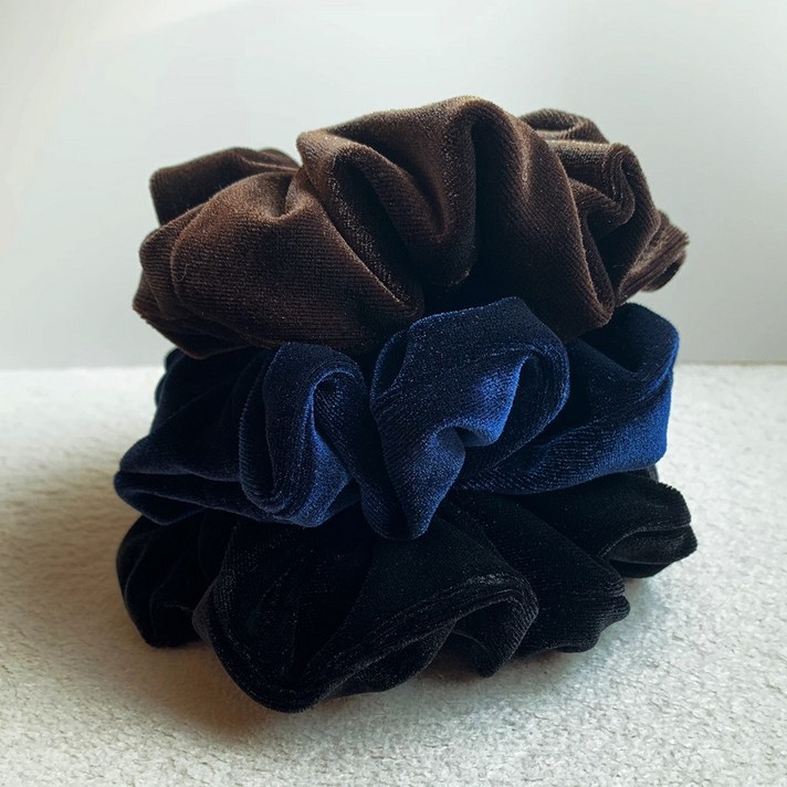 메르시봉봉 1+1+1 빅벨벳 헤어슈슈 곱창 밴드 머리끈 3p 세트