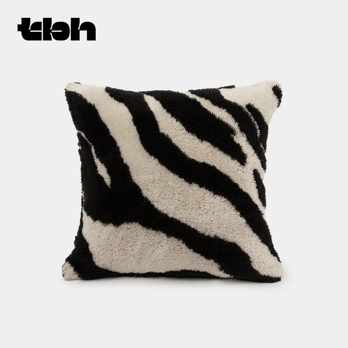 tbh PANDA POMPOM 자카드 플란넬 쿠션 거실 소파 사무실 허리 등받이, 지브라