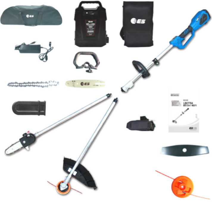 ES산업 LBCT54 충전 멀티예초기 54V6.0Ah배터리 고지톱 액세서리포함 풀옵션 2023제조, 1세트