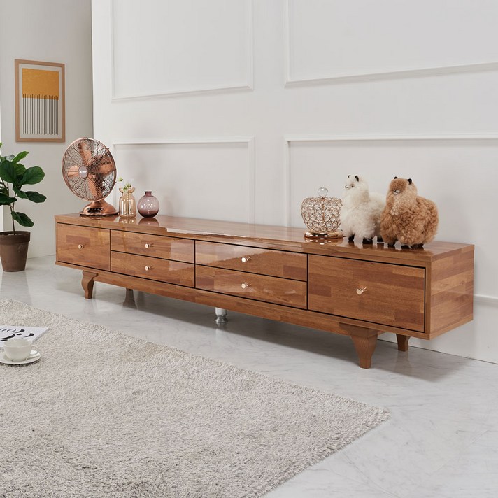  오스카 2000 TV거실장 UV 하이그로시 티비장 티비다이 거실TV장, 내츄럴 